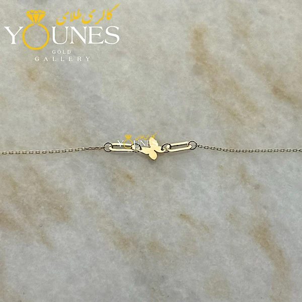 دستبند تمام طلا پروانه لیزری